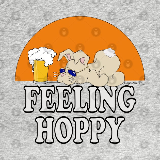 Beer Lover Bunny Rabbit T shirt FEELING HOPPY by ScottyGaaDo by ScottyGaaDo